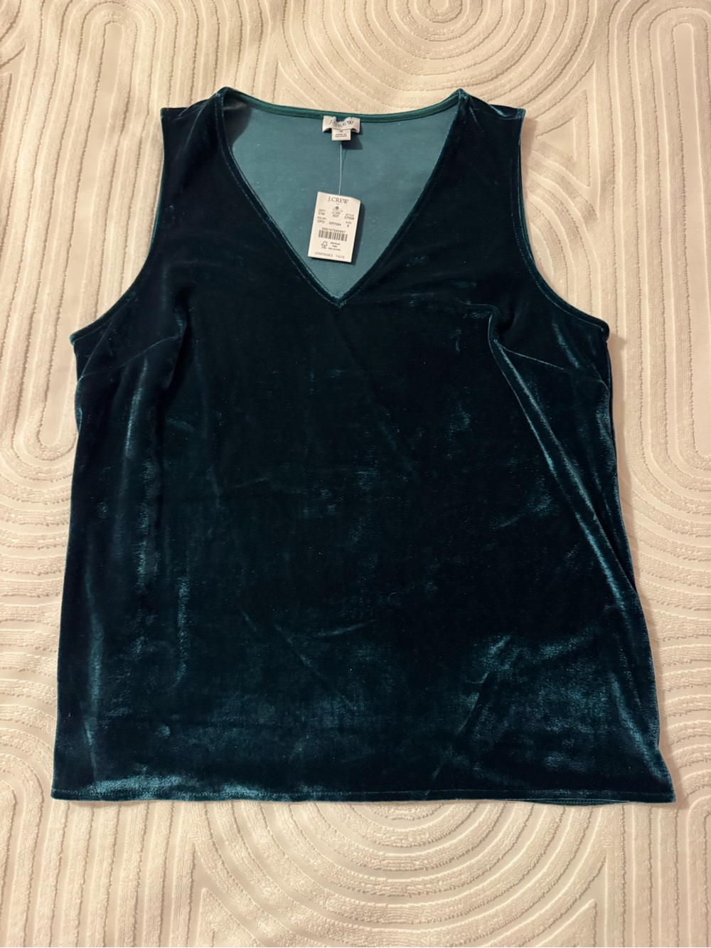 J.Crew Green Velvet Tank Top — NWT